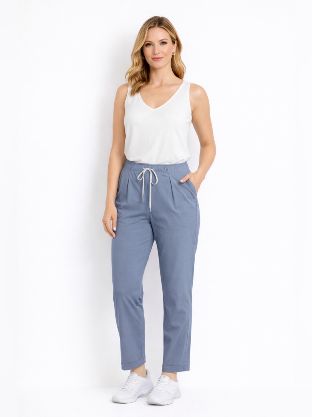 NY collection will blue drawstring jogger pants